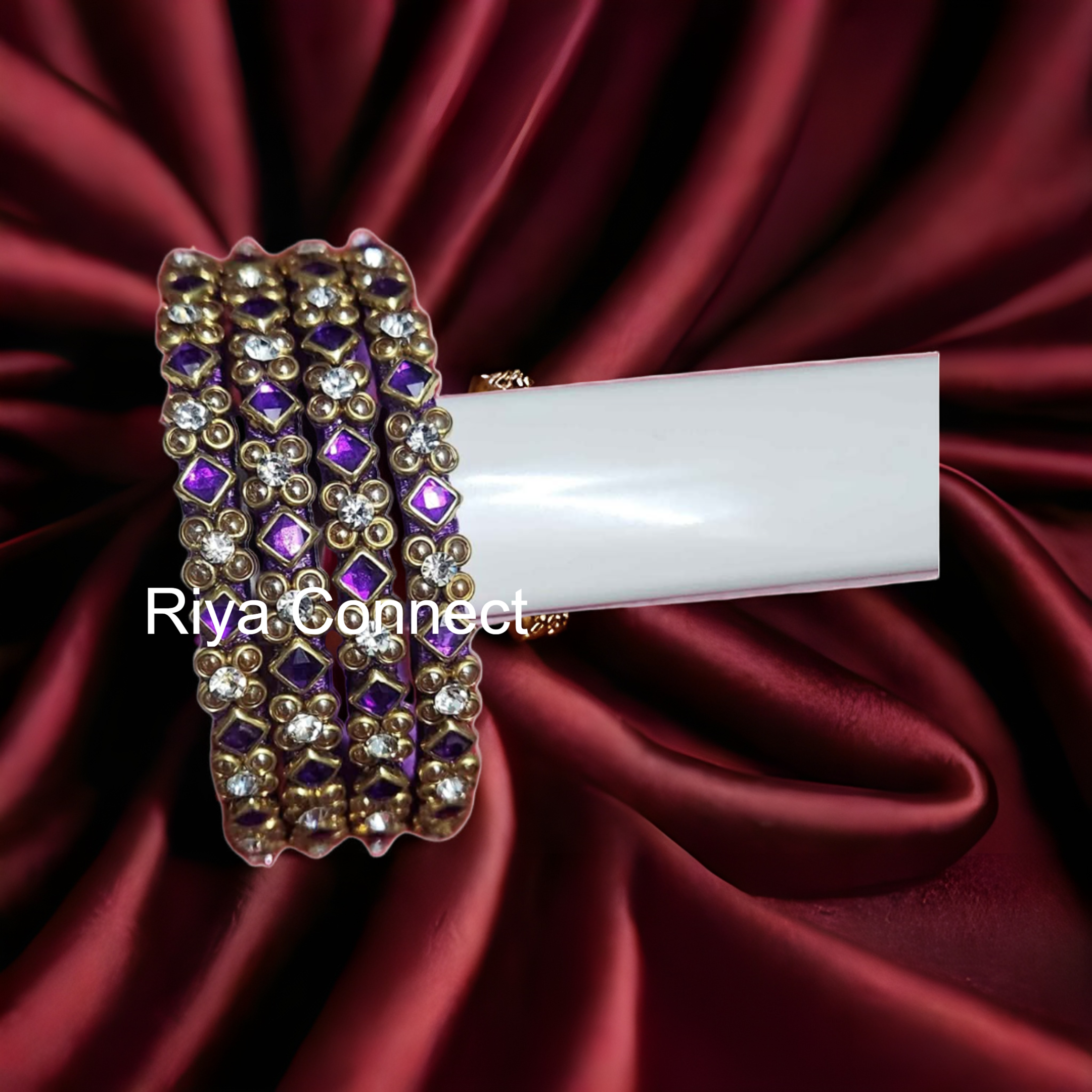 Glossy Square Silk Thread Bangle Collection - 01
