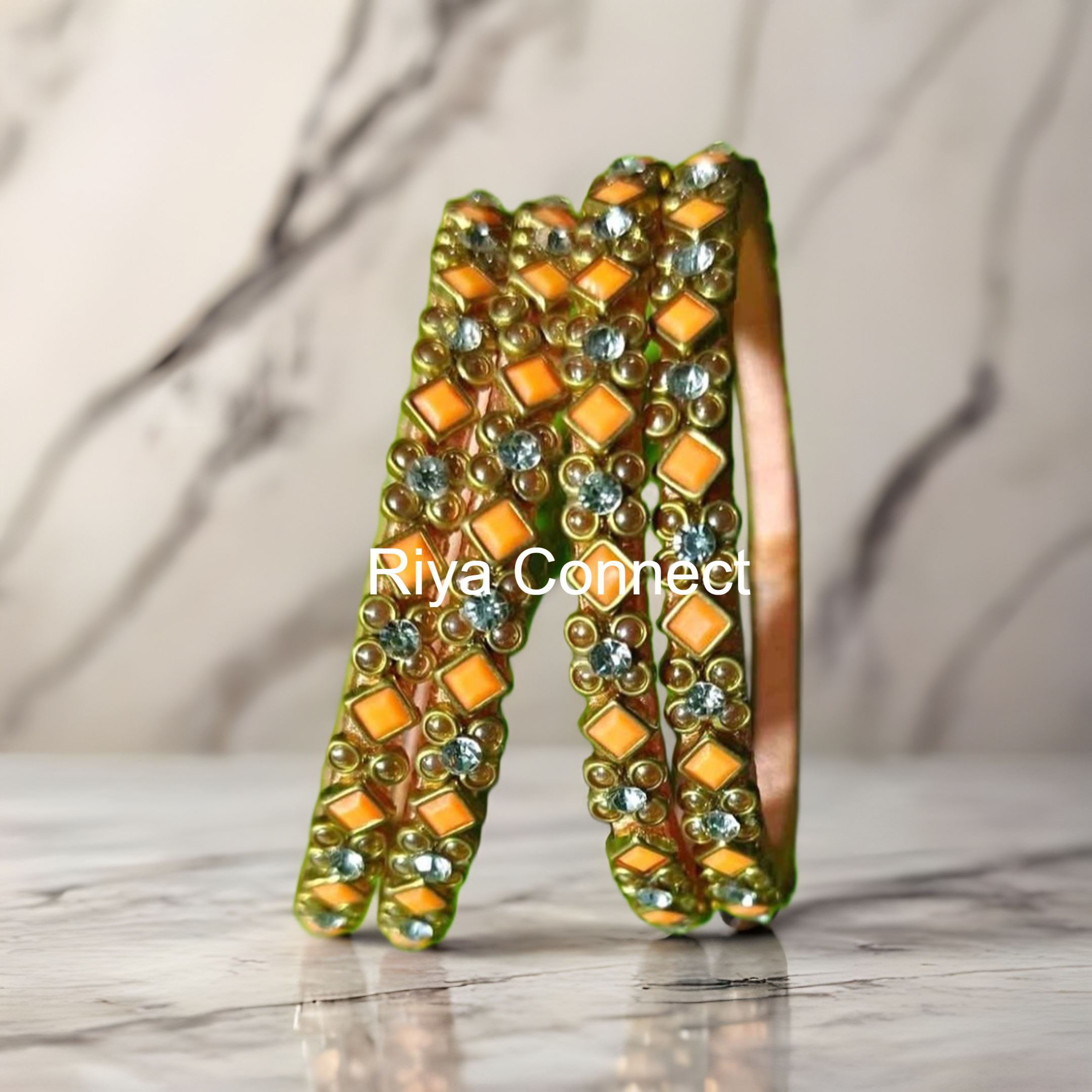 Matte Square Silk Thread Bangle Collection - 01