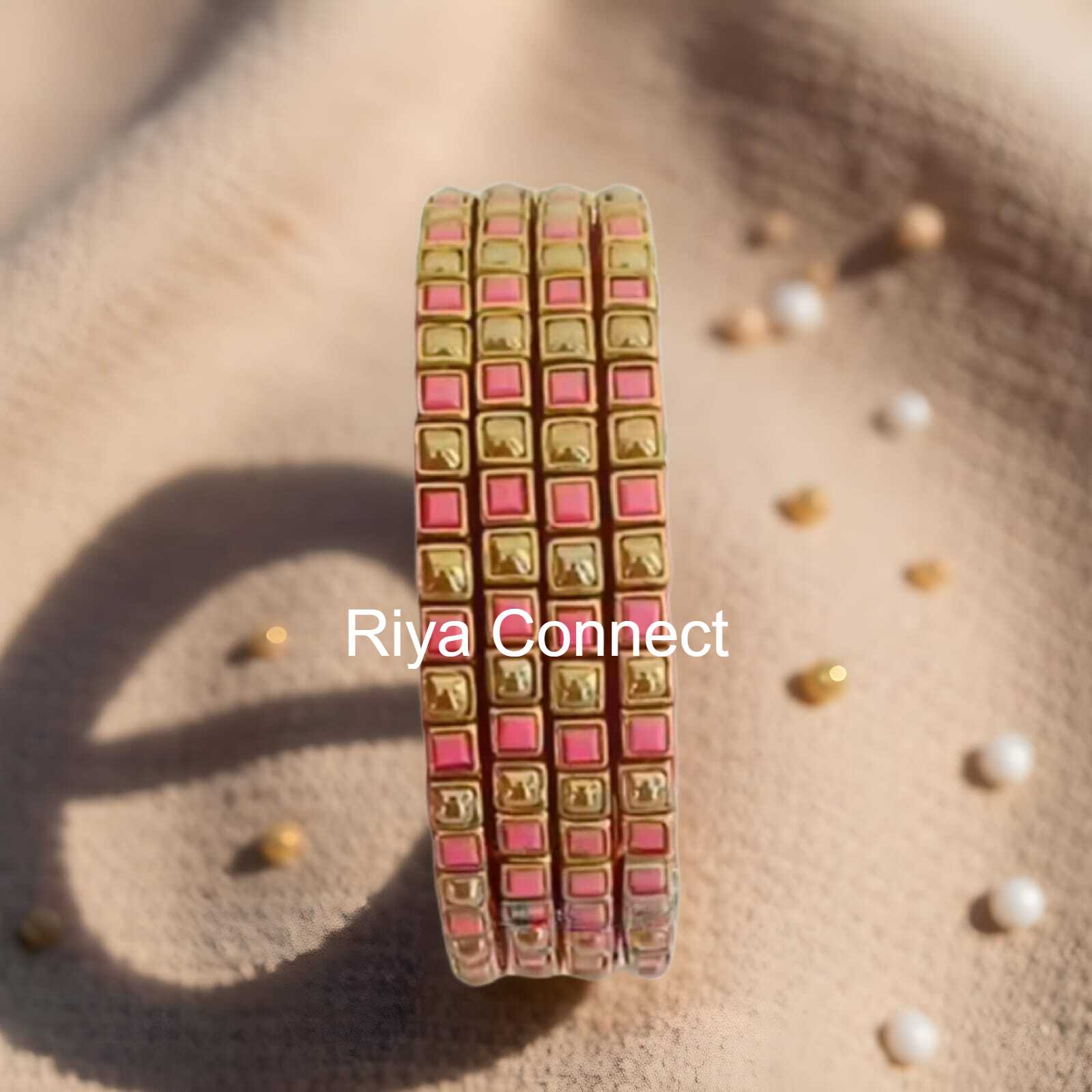 Matte Square Silk Thread Bangle (Dual Shade with Gold) Collection - 01