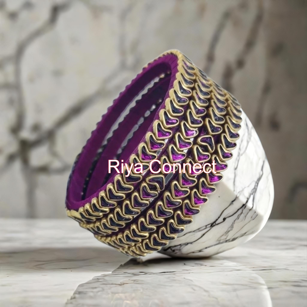 Heart Glossy Silk Thread Bangle Collection