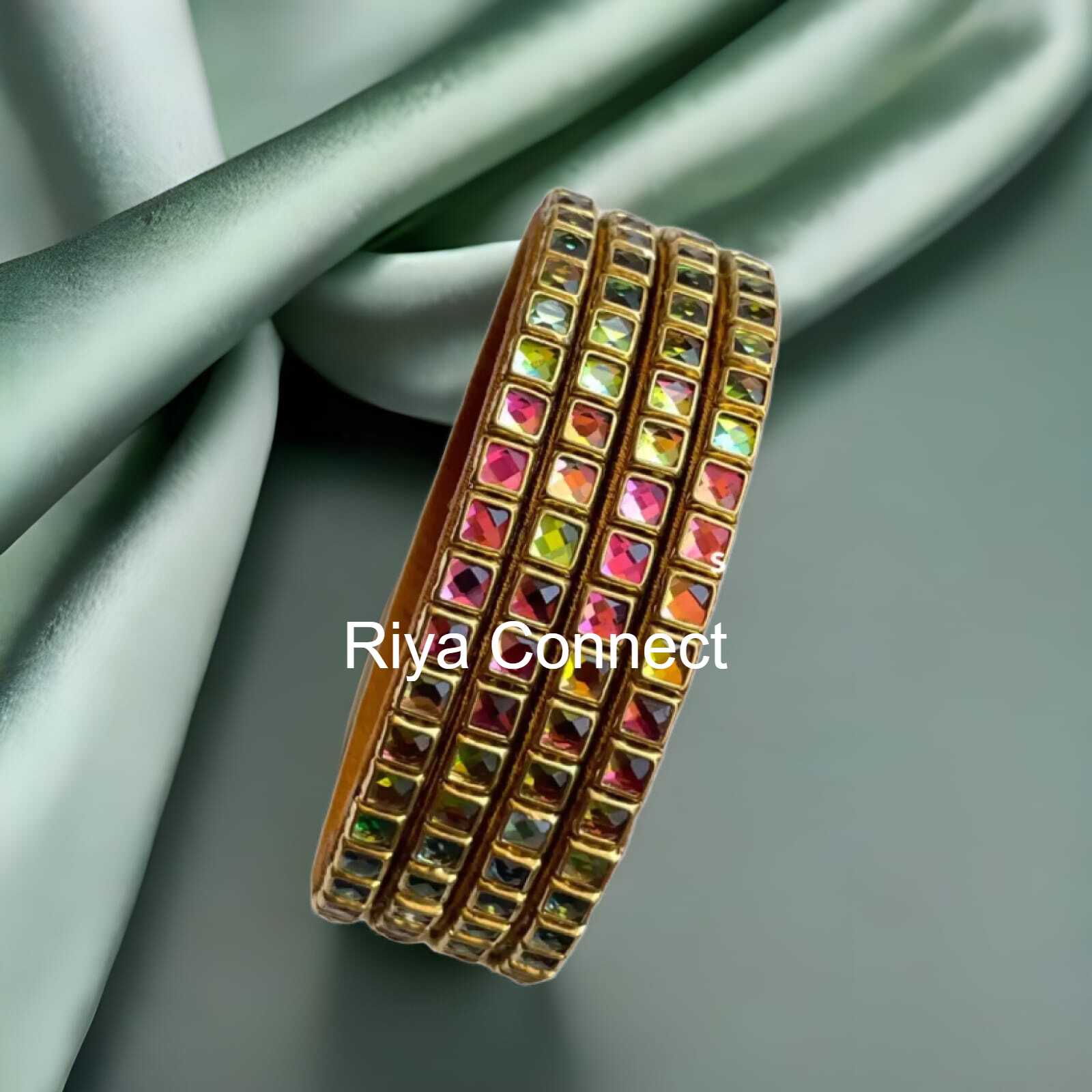 Glossy Square Silk Thread Bangle Collection - 03